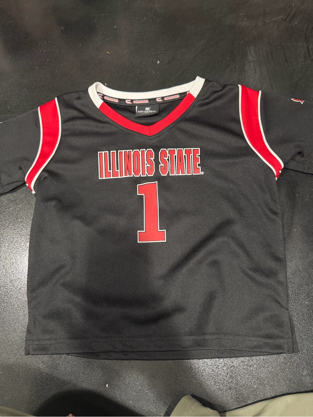 Colosseum Black & Red Illinois State Kids Jersey Top
